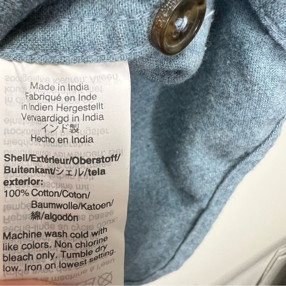 J CREW Blue Flannel Button Down Shirt w/ Elbow Patches Mens Size LARGE NEW NWT - Picture 3 of 4